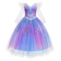 Glinda cosplay princess dress for girls with sequin bodice and gradient tulle skirt - 100cm / Purple Gradient Mesh (25031#)