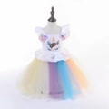 Meisjes eenhoorn prinsessenjurk met regenboog tule rok en bloemen voor Halloween kostuums - 80cm / Eenhoorn Regenboog Stijl (Model 4)