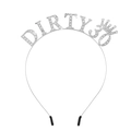 Silver rhinestone Dirty 30 birthday headband with crown and sparkling alloy letters - One Size / 30 Silver