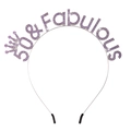 Silver 50 & Fabulous birthday headband featuring purple rhinestones and crown - One Size / 50 Purple