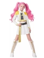Glinda Cosplay Kostüm Set mit weißer Fransenjacke und Faltenrock für Mädchen - Weiße Stehkragenjacke Und Schwarze Paillettenweste Und Faltenrock Stil (YYR25031-4) / 100cm