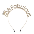 Golden 60 & Fabulous birthday headband with rhinestones and mini crown decoration - One Size / 60 Gold