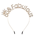 Golden 80 & Fabulous birthday tiara with sparkling rhinestones and crown detail - One Size / 80 Gold