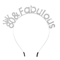 Silver 80 & Fabulous birthday tiara with rhinestones and crown detail for women - One Size / 80 Silver