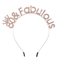 Rose gold 80 and Fabulous birthday tiara with rhinestones and a small crown - One Size / 80 Rose Gold