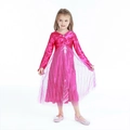 Dettaglio dell'abito da principessa Elsa rosa con corpetto in raso e gonna in tulle - 100cm / Rosa Rosso