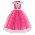 Rosa Aurora Prinzessinnenkleid für Mädchen mit schulterfreiem Design und Tüllrock - 120cm / Rot