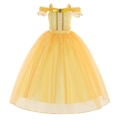 Gelbes Belle Prinzessin Kleid für Mädchen mit Tüllrock und schulterfreiem Design - 110cm / Gelb