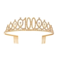 Goldenes Diadem zum 100. Geburtstag mit Strasssteinen und seitlichen Einsteckkämmen - 100 Jahre Alt Gold