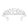Elegant silver birthday crown tiara for girls featuring sparkling crystal number 18 - 18 Years Old Silver