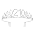 Silver 21st birthday crown with sparkling rhinestones and integrated hair combs - 21 Years Old Silver