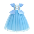 Vestito da principessa Cenerentola per bambine con paillettes blu e gonna in tulle vaporosa - 100cm / Azzurro