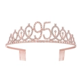 Elegant rose gold tiara with white rhinestones featuring number 95 for birthday - 95 Years Old Rose Gold