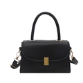 Klassische schwarze Vintage-Henkeltasche mit goldener Hardware und Schulterriemen - Schwarz