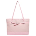 Minimalistische lichtroze shopper tas met geweven textuur en leren banden voor werk - Roze