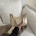 Borsa hobo beige minimalista con stampa Fashion & Bags e tracolla regolabile - Cachi