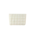 Minimalistische weiße Stepp-Clutch mit quadratischer Steppung und weicher Textur - Weiß
