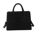 Chic black leopard pattern crossbody bag with golden hardware and adjustable strap - Black