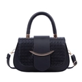 Elegante schwarze Handtasche mit Krokodilprägung, Goldschnalle und Schultergurt - 23*13*7 / Schwarz