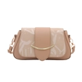 Borsa a tracolla nude minimalista con finiture dorate e patta testurizzata chic - 24*13.5*7cm / Cachi