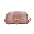 Borsa a tracolla minimalista in pelle rosa polvere opaca con dettagli dorati lussuosi - 24*13.5*7cm / Rosa