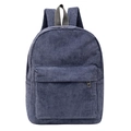 Mochila de pana azul marino con bolsillo delantero y correas ajustables - Gris claro / 19 Pulgadas