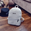 Mini white faux leather children backpack with litchi grain and metal logo - Gray