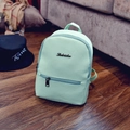 Mini mint green faux leather backpack for girls with lychee texture and metal logo - Green