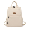 Zaino beige in tessuto oxford con design multi-tasca e spallacci regolabili - Bianco Sporco