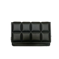 Chic black quilted padded crossbody bag featuring a stylish woven lattice design - Black