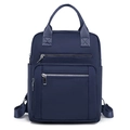 Zaino in nylon blu marino impermeabile con tasche multiple e manico superiore - Blu