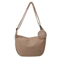 Sac bandoulière minimaliste en velours côtelé camel avec sangle et petit porte-monnaie - Kaki