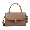 Sac à bandoulière minimaliste camel avec fermoir doré et finition en cuir - Kaki