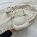 Bolso de hombro minimalista blanco crema en piel sintética acolchada de alta calidad - Blanco