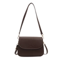 Borsa a tracolla minimalista in similpelle testa di moro con tracolla regolabile - Marrone