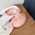 Sac banane rose clair ajustable avec fermeture tissée et boucle en plastique noir - Rose