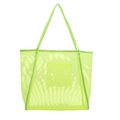 Bolso tote grande de malla verde neón con compartimento principal y correas de hombro - Verde Fluorescente