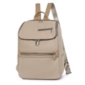 Grande zaino da donna in tessuto Oxford kaki con tasche multiple e zip in metallo - 14" / Cachi