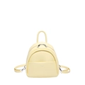 Mini mochila minimalista amarillo limón para mujer en piel sintética suave con bolsillo frontal - Amarillo