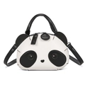 Bolso bandolera de panda con orejas negras y nariz de corazón en fondo blanco - Como se muestra