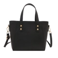 Borsa tote retrò nera classica con borchie dorate e tracolla regolabile rimovibile - Nero