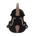 Unique violin shaped handbag in black and brown contrast, creative musical style backpack - Black