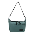Borsa a tracolla in nylon verde acqua con tracolla regolabile e toppa alla moda - Verde