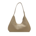 Khaki hobo shoulder bag in matte faux leather with Fashion & Bags printed text - Khaki