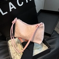 Borsa a spalla rosa con trama a serpente e tracolla annodata in confezione regalo - Rosa