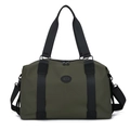 Olive green waterproof fitness bag with top handles and adjustable black shoulder strap - One Size / Green