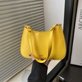 Minimalist bright yellow underarm bag with metal JIMAR logo and adjustable shoulder straps - Yellow