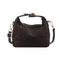 Minimalist dark brown animal textured crossbody bag with gold hardware and top handle - Coffee