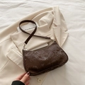 Dunkelbraune Umhängetasche im Schlangenmuster und minimalistischen Vintage-Stil - Braun