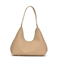 Khaki gewebte Hobo-Schultertasche in dreieckiger Halbmondform mit schützenden Bodenfüßen - Khaki